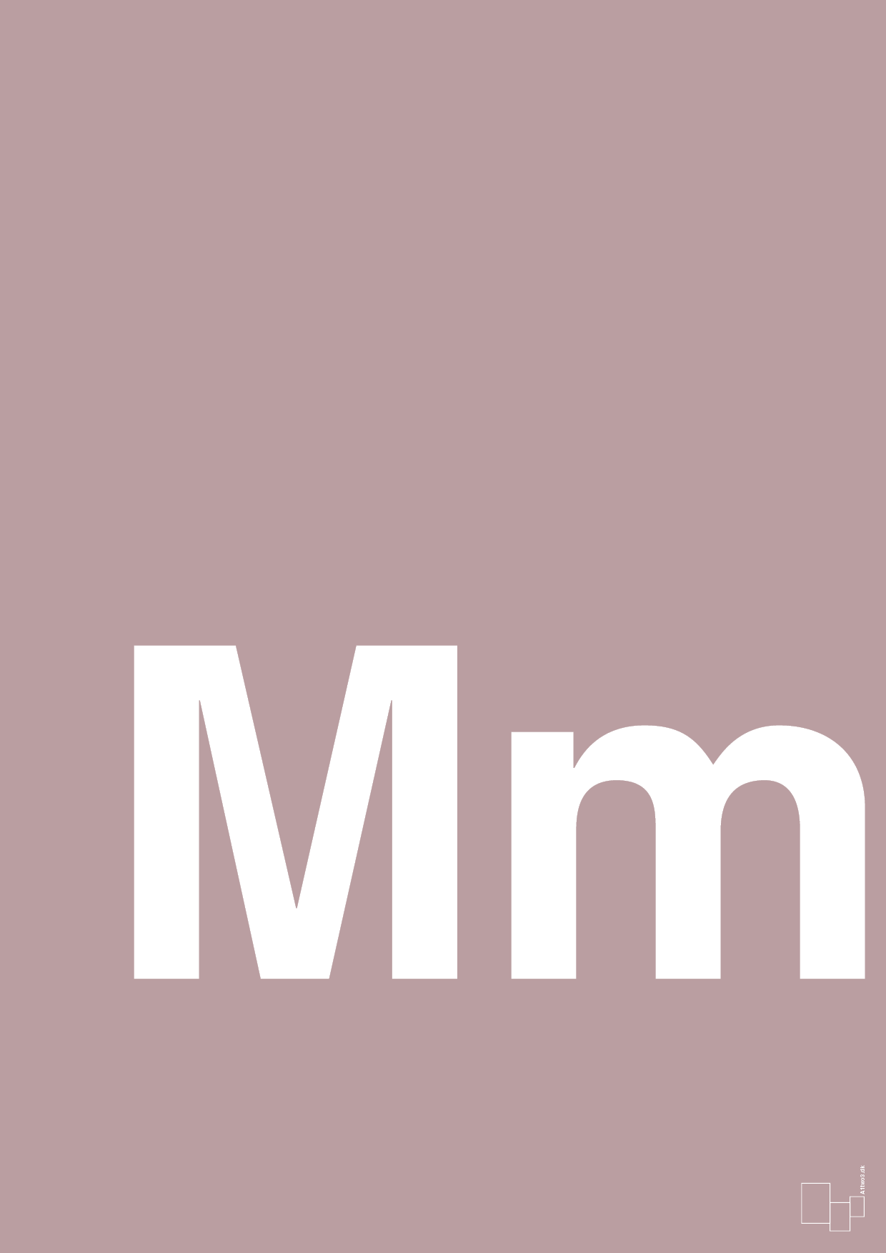 plakat: Bogstav Mm - light rose-Bogstaver-A1two3