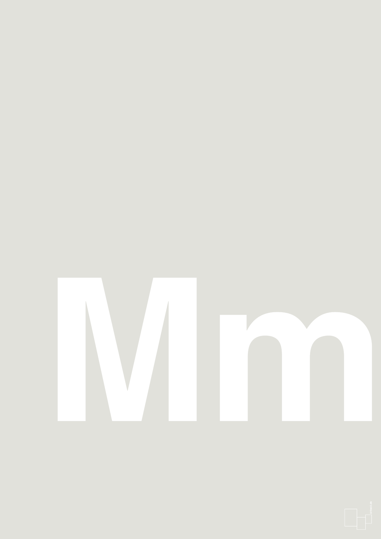 plakat: Bogstav Mm - painters white-Bogstaver-A1two3