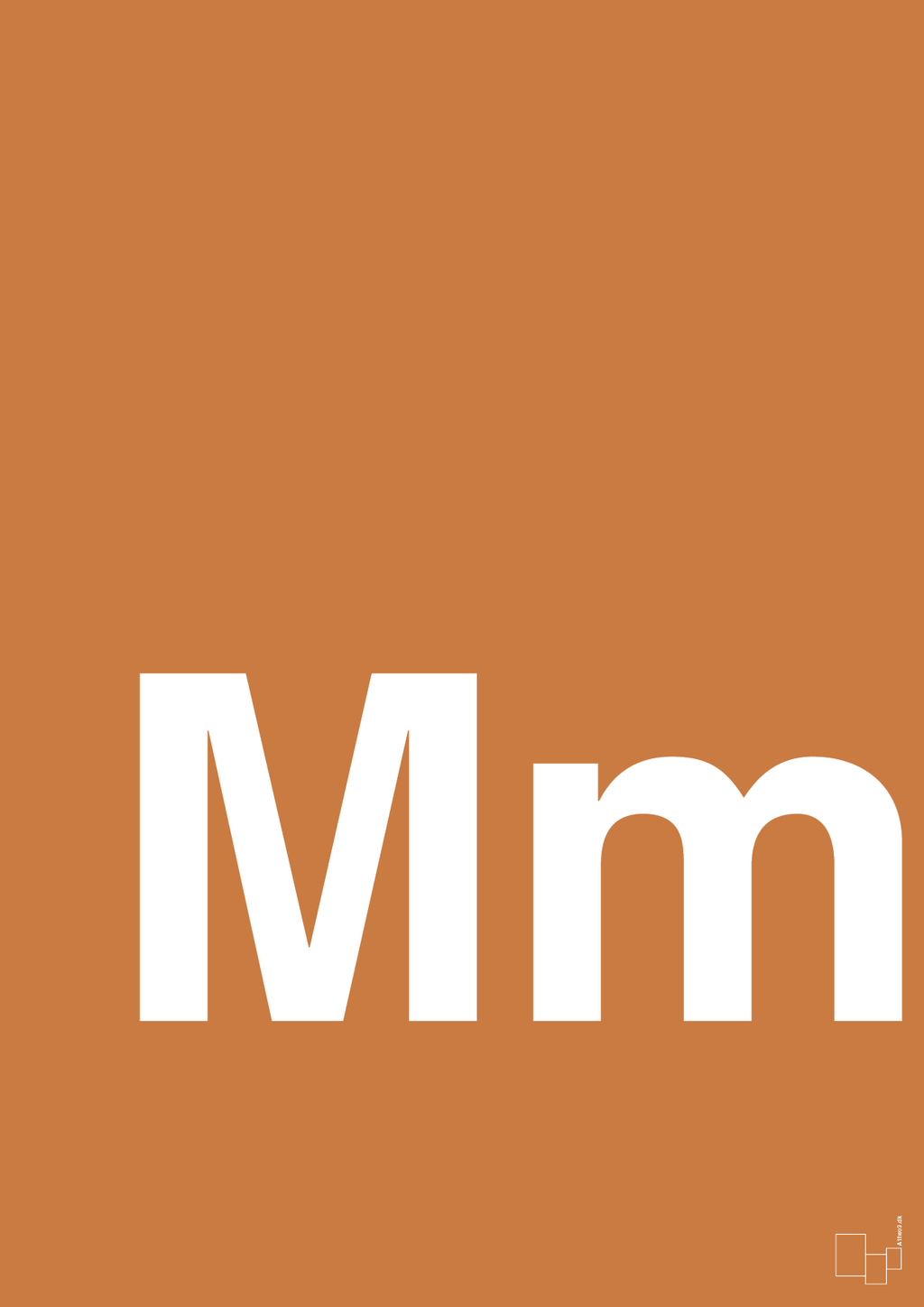 plakat: Bogstav Mm - rumba orange-Bogstaver-A1two3