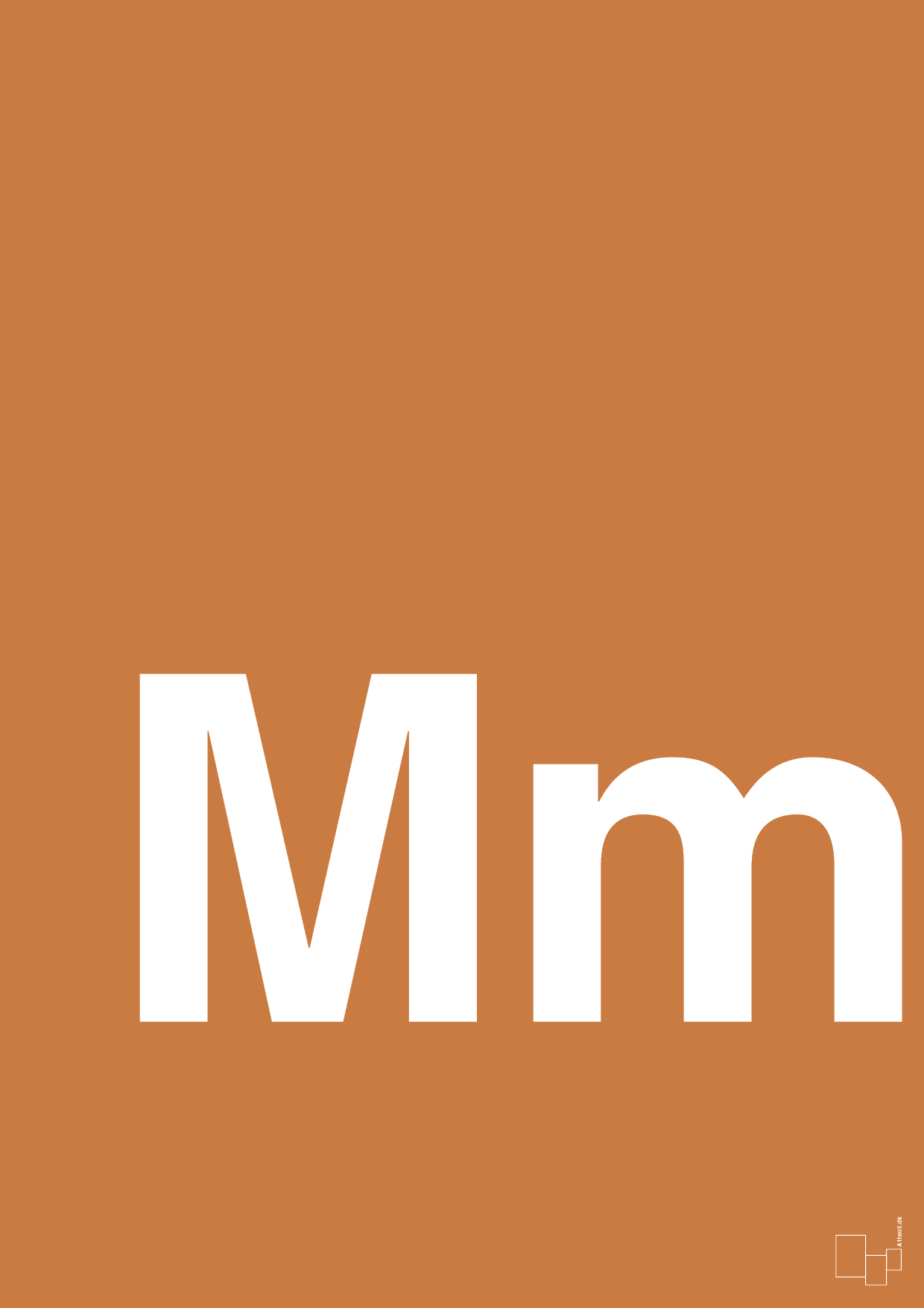 plakat: Bogstav Mm - rumba orange-Bogstaver-A1two3