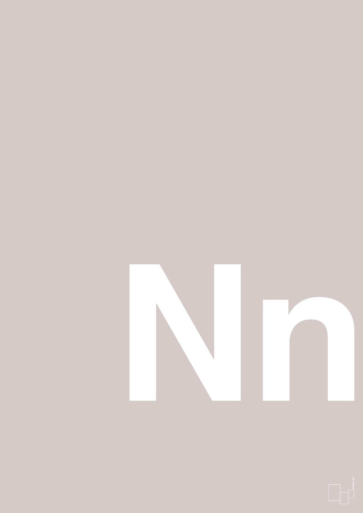 plakat: Bogstav Nn - broken beige-Bogstaver-A1two3
