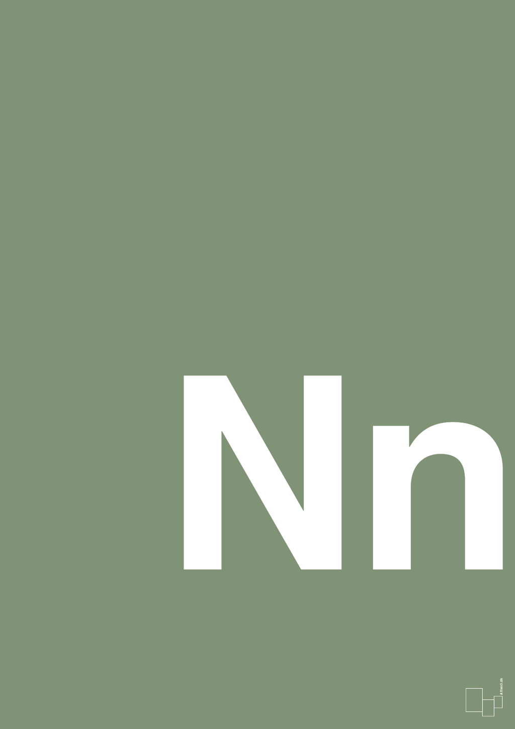 plakat: Bogstav Nn - jade-Bogstaver-A1two3