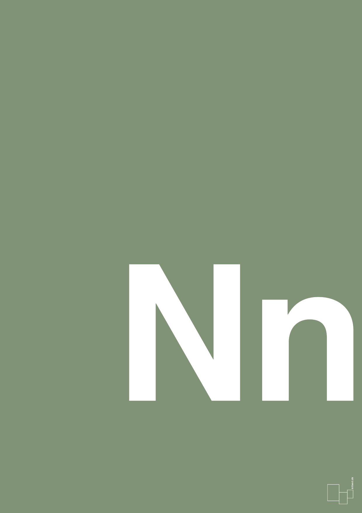 plakat: Bogstav Nn - jade-Bogstaver-A1two3