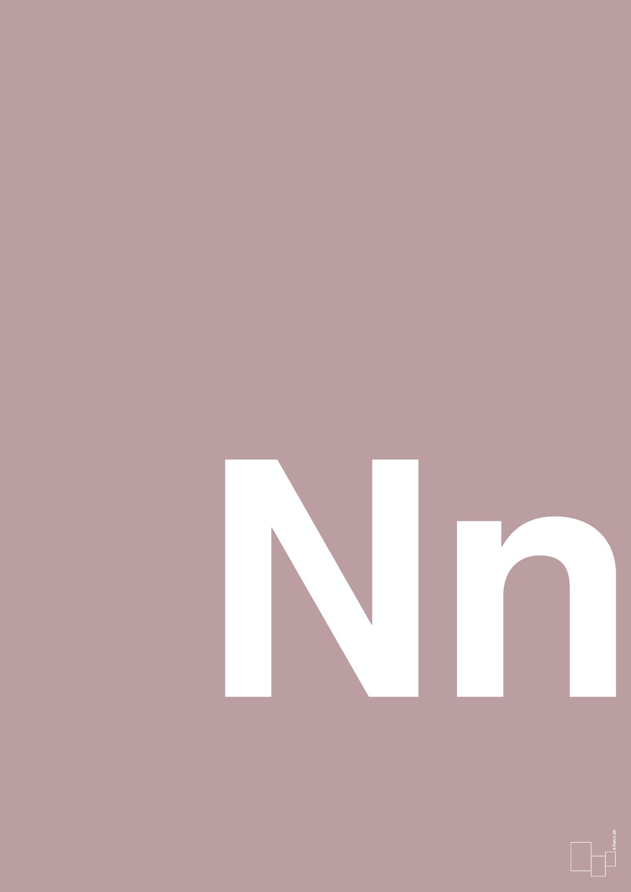 plakat: Bogstav Nn - light rose-Bogstaver-A1two3