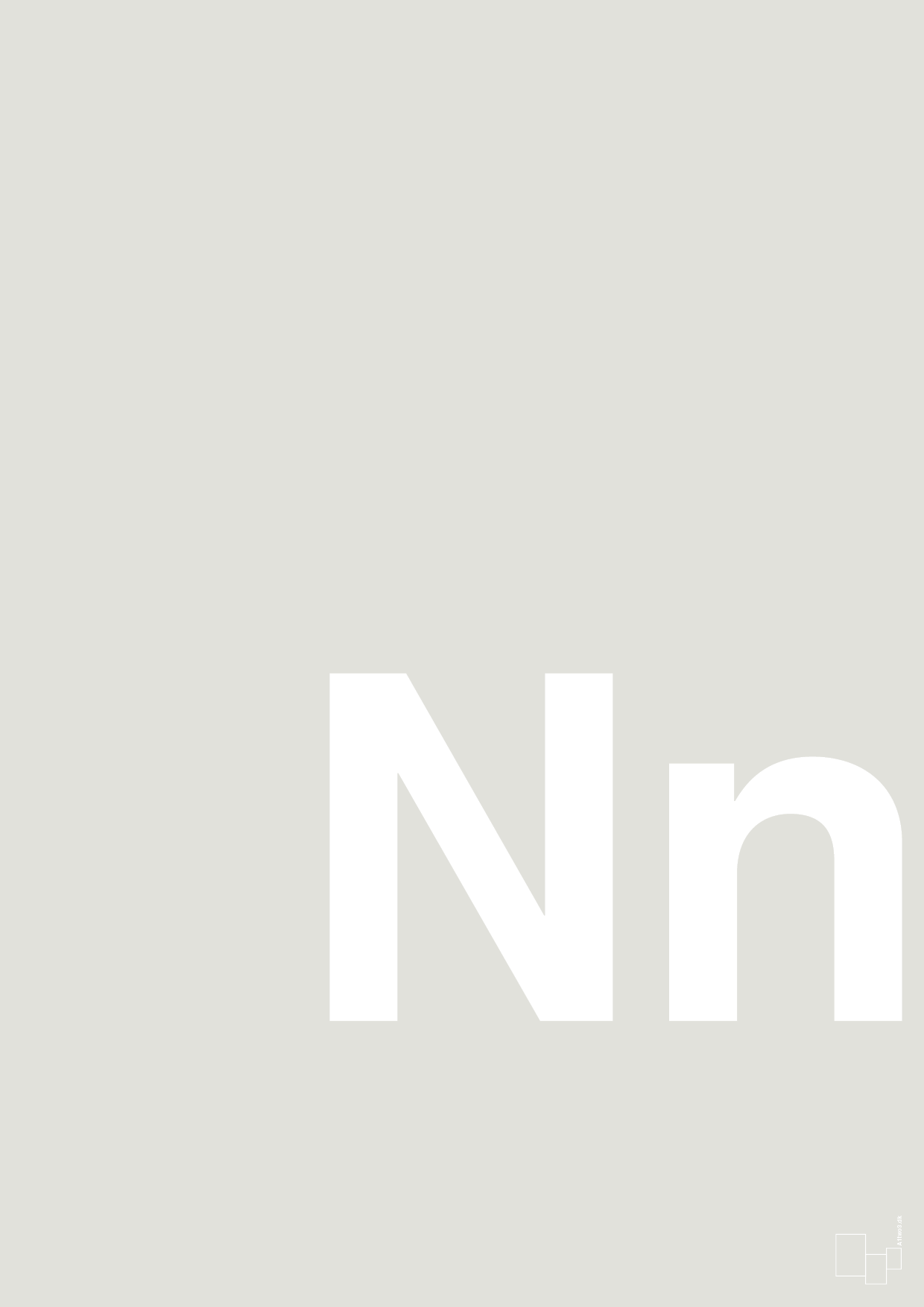 plakat: Bogstav Nn - painters white-Bogstaver-A1two3