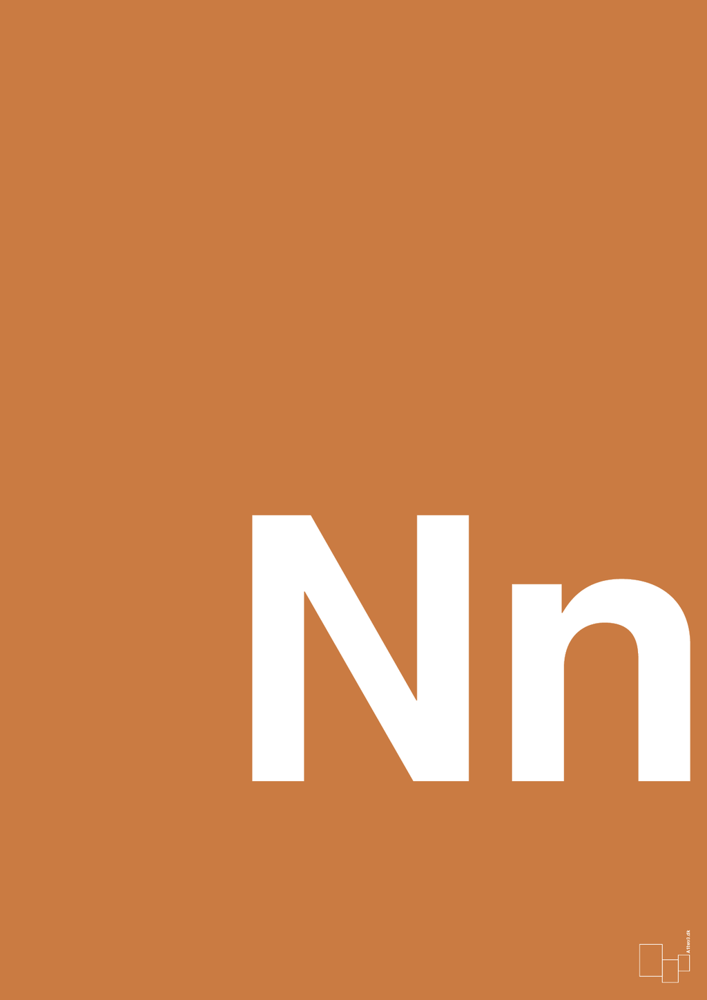 plakat: Bogstav Nn - rumba orange-Bogstaver-A1two3