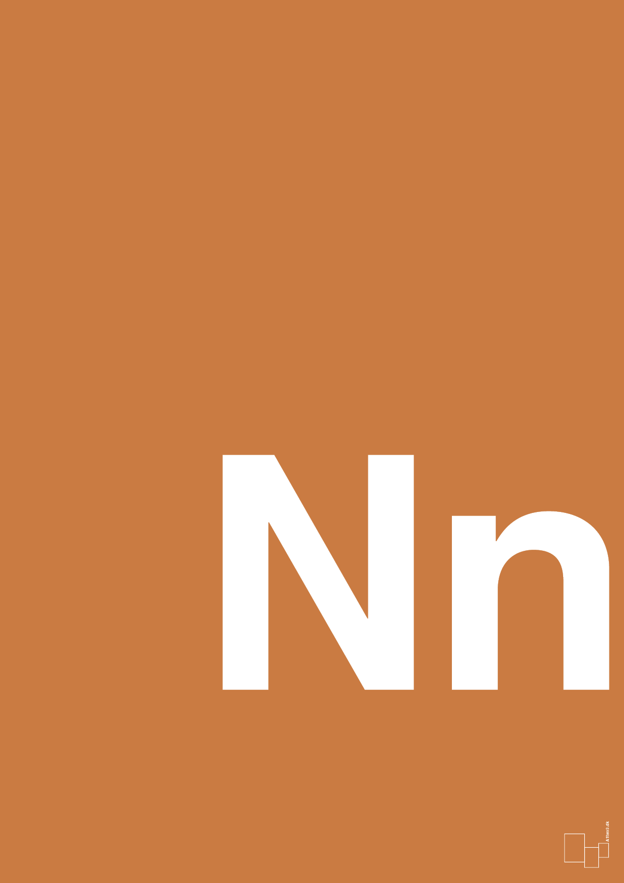 plakat: Bogstav Nn - rumba orange-Bogstaver-A1two3