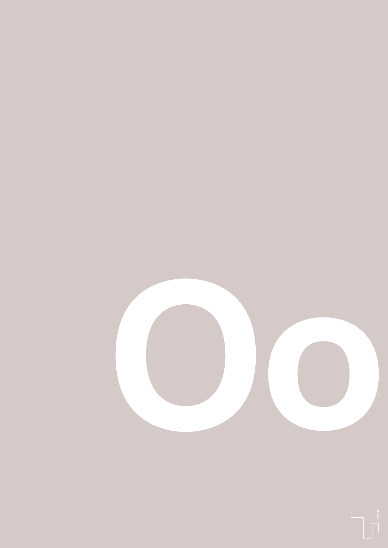 plakat: Bogstav Oo - broken beige-Bogstaver-A1two3