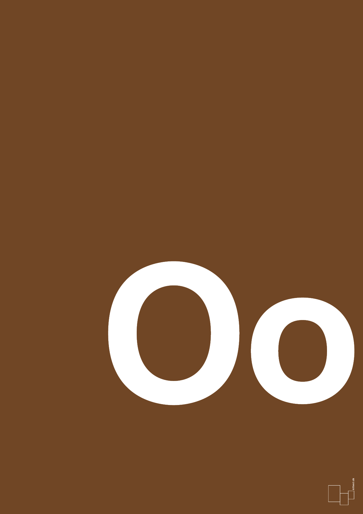 plakat: Bogstav Oo - dark brown-Bogstaver-A1two3
