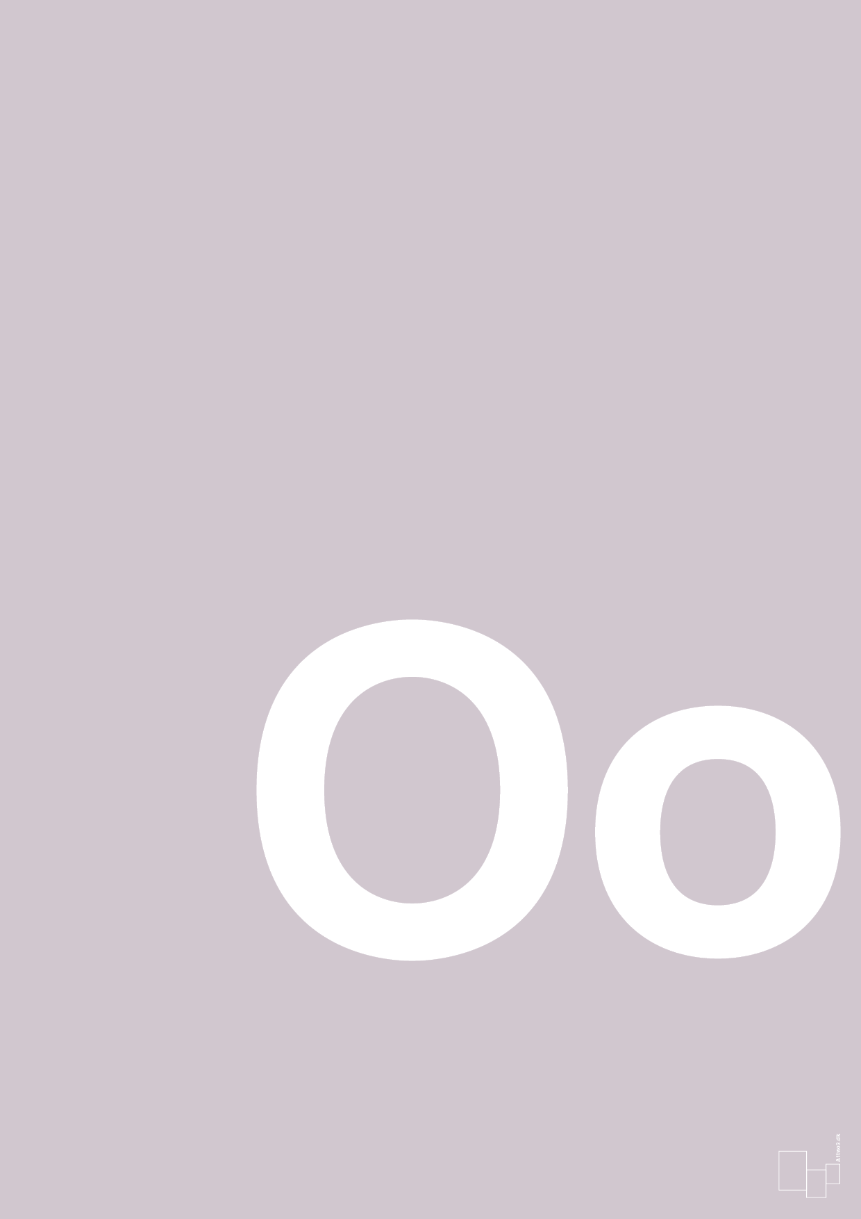 plakat: Bogstav Oo - dusty lilac-Bogstaver-A1two3