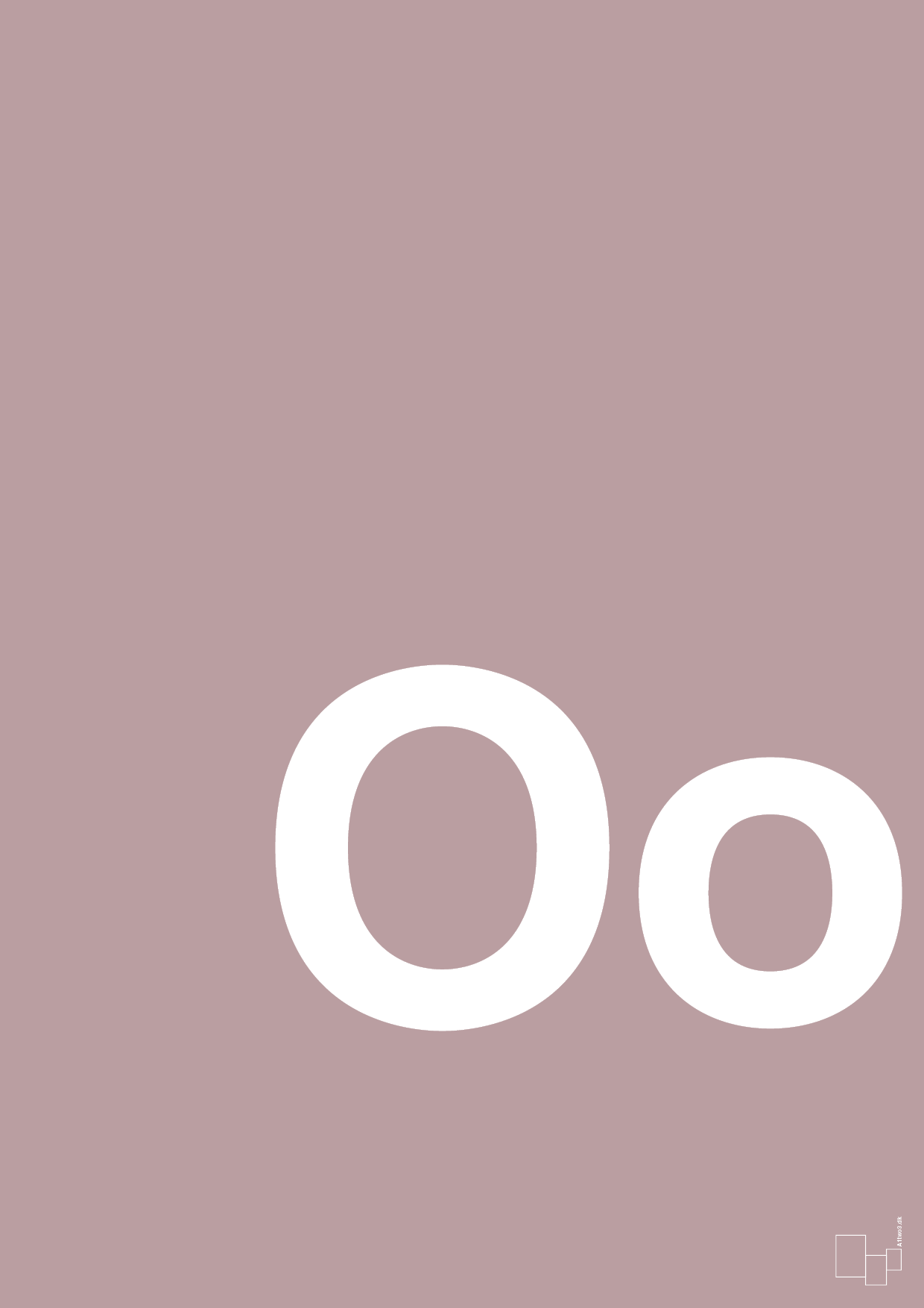 plakat: Bogstav Oo - light rose-Bogstaver-A1two3