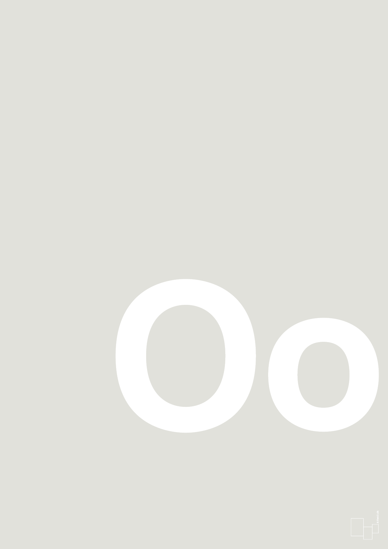 plakat: Bogstav Oo - painters white-Bogstaver-A1two3