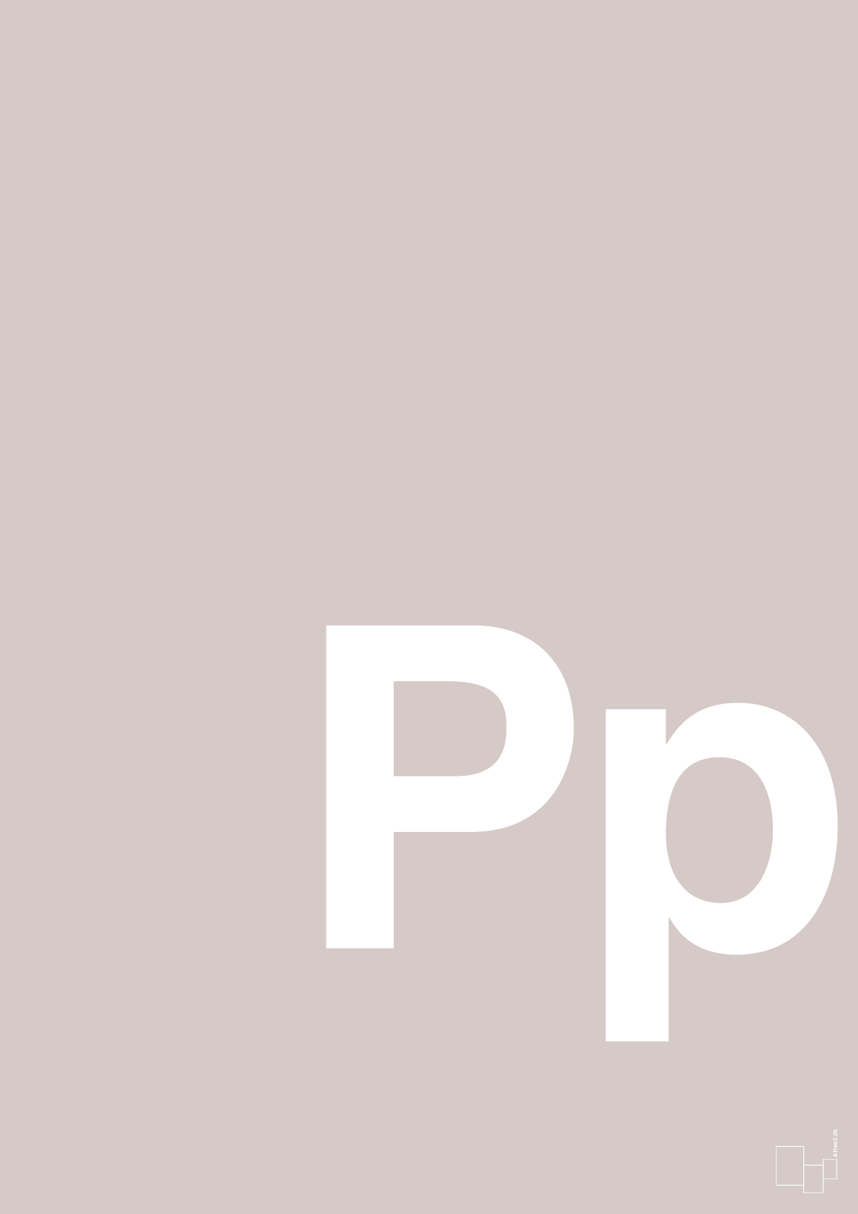 plakat: Bogstav Pp - broken beige-Bogstaver-A1two3