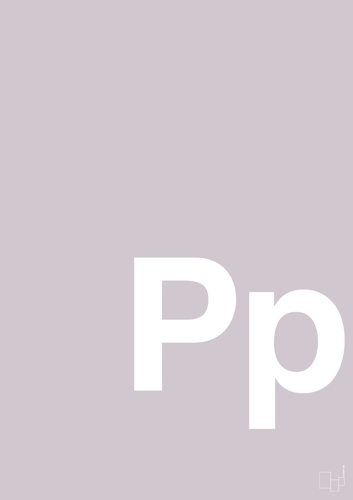 plakat: Bogstav Pp - dusty lilac-Bogstaver-A1two3