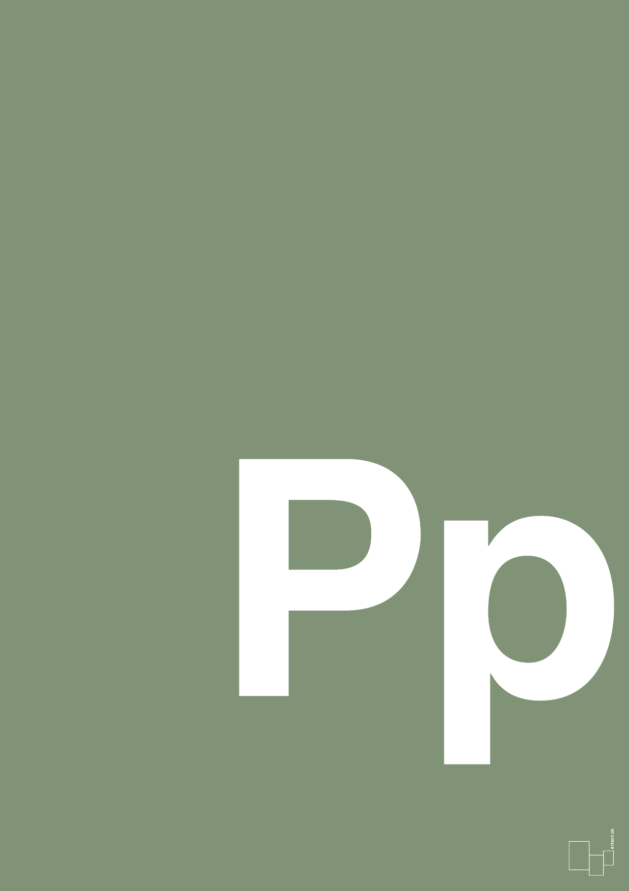 plakat: Bogstav Pp - jade-Bogstaver-A1two3