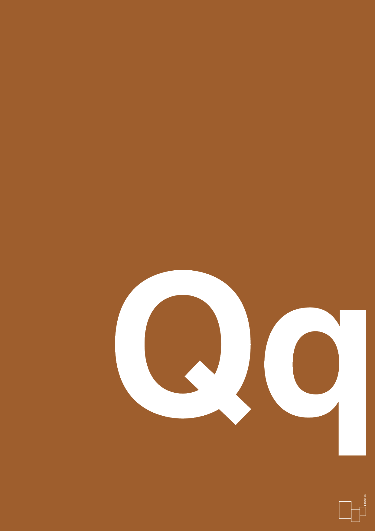 plakat: Bogstav Qq - cognac-Bogstaver-A1two3