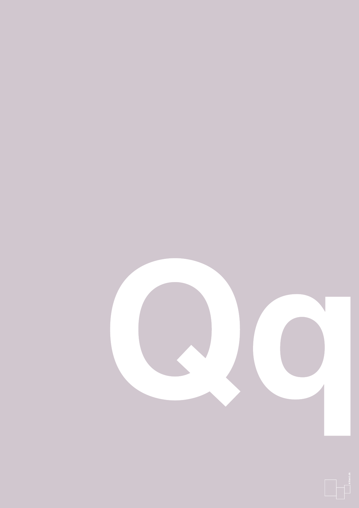 plakat: Bogstav Qq - dusty lilac-Bogstaver-A1two3
