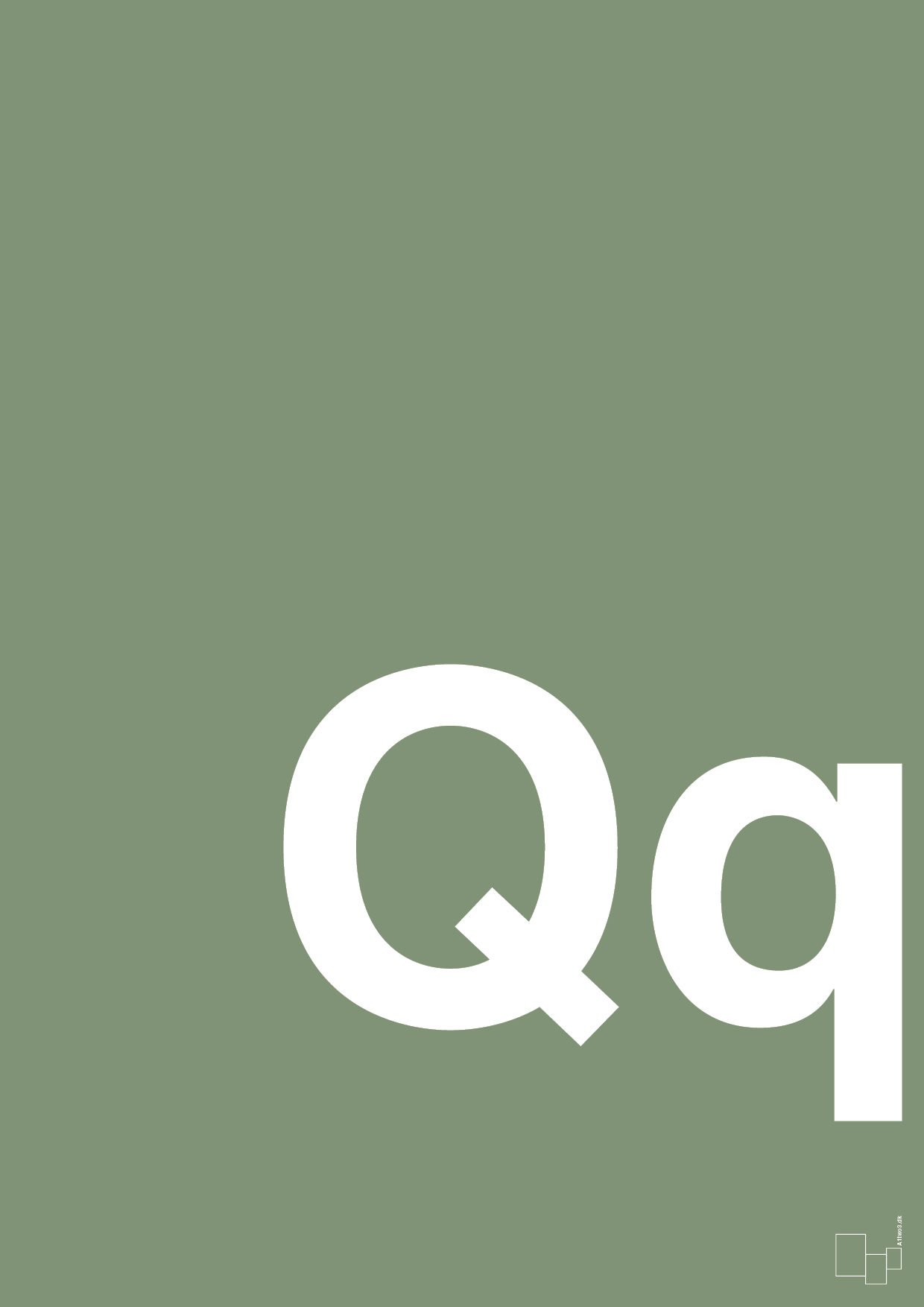 plakat: Bogstav Qq - jade-Bogstaver-A1two3
