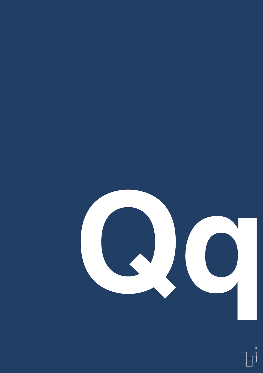 plakat: Bogstav Qq - lapis blue-Bogstaver-A1two3