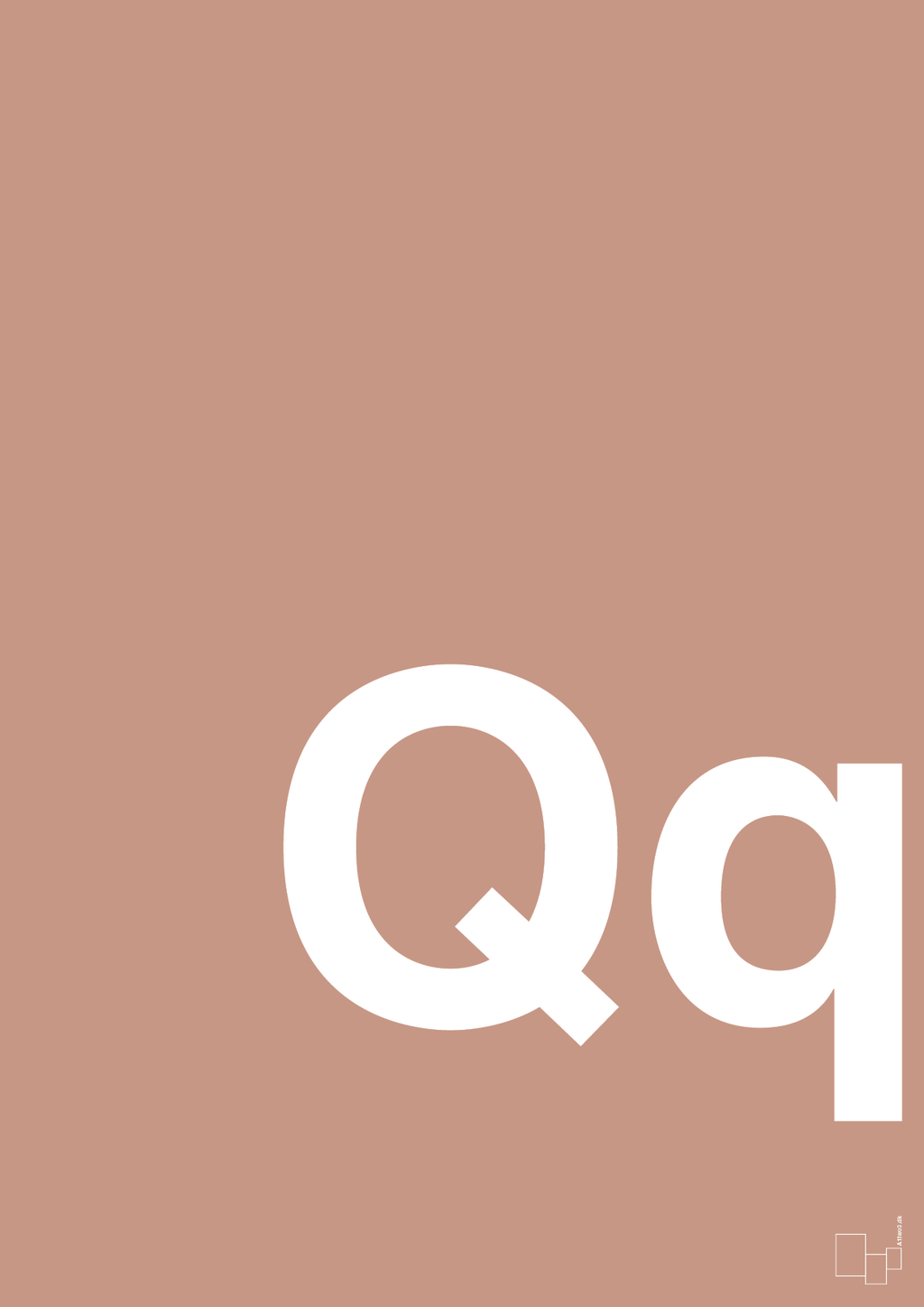plakat: Bogstav Qq - powder-Bogstaver-A1two3