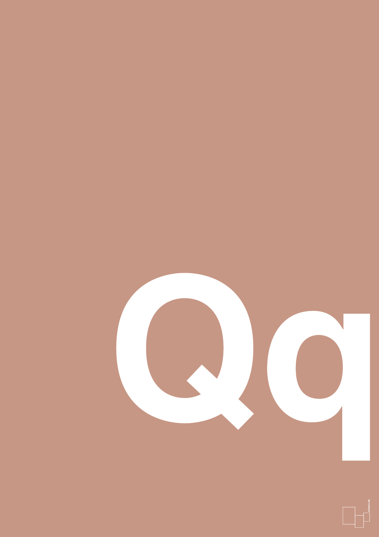 plakat: Bogstav Qq - powder-Bogstaver-A1two3