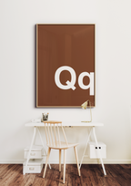 plakat: Bogstav Qq - powder-Bogstaver-A1two3