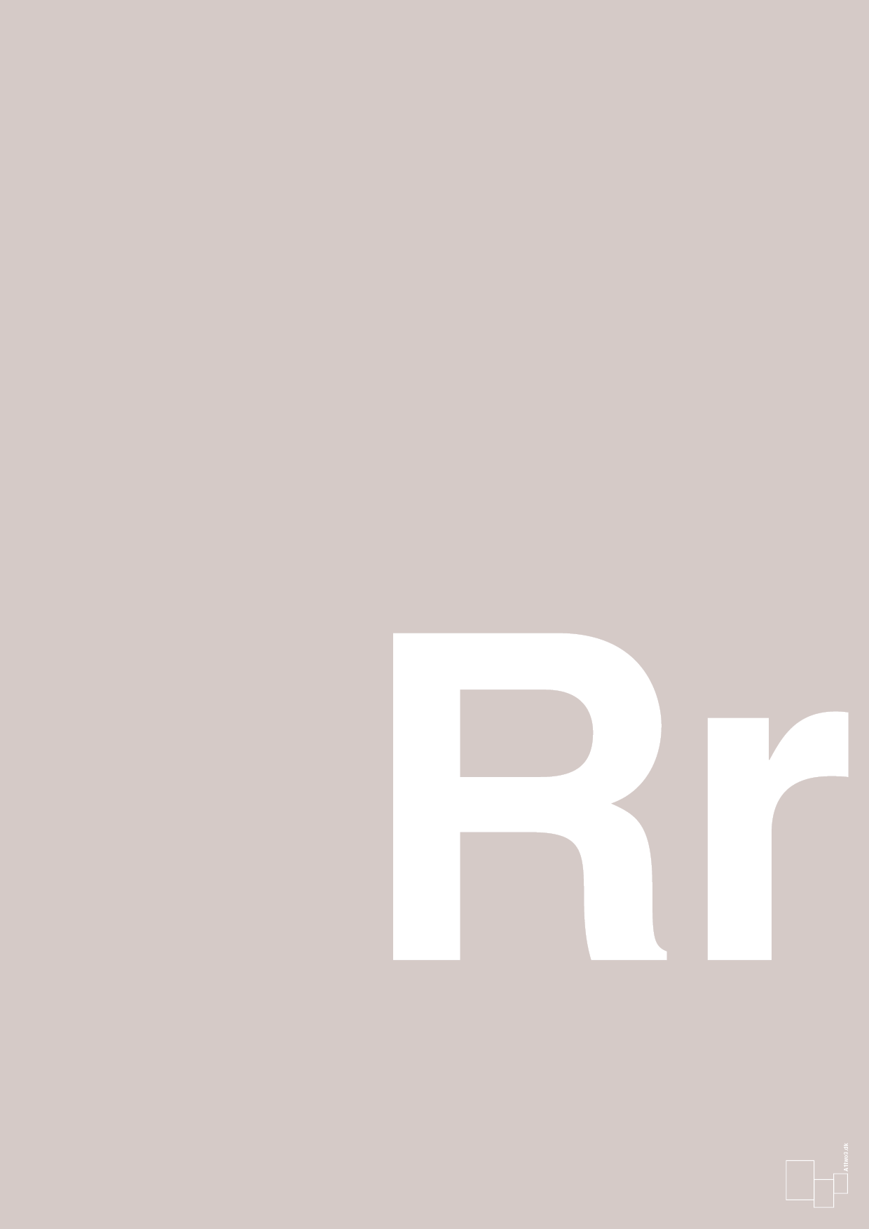 plakat: Bogstav Rr - broken beige-Bogstaver-A1two3