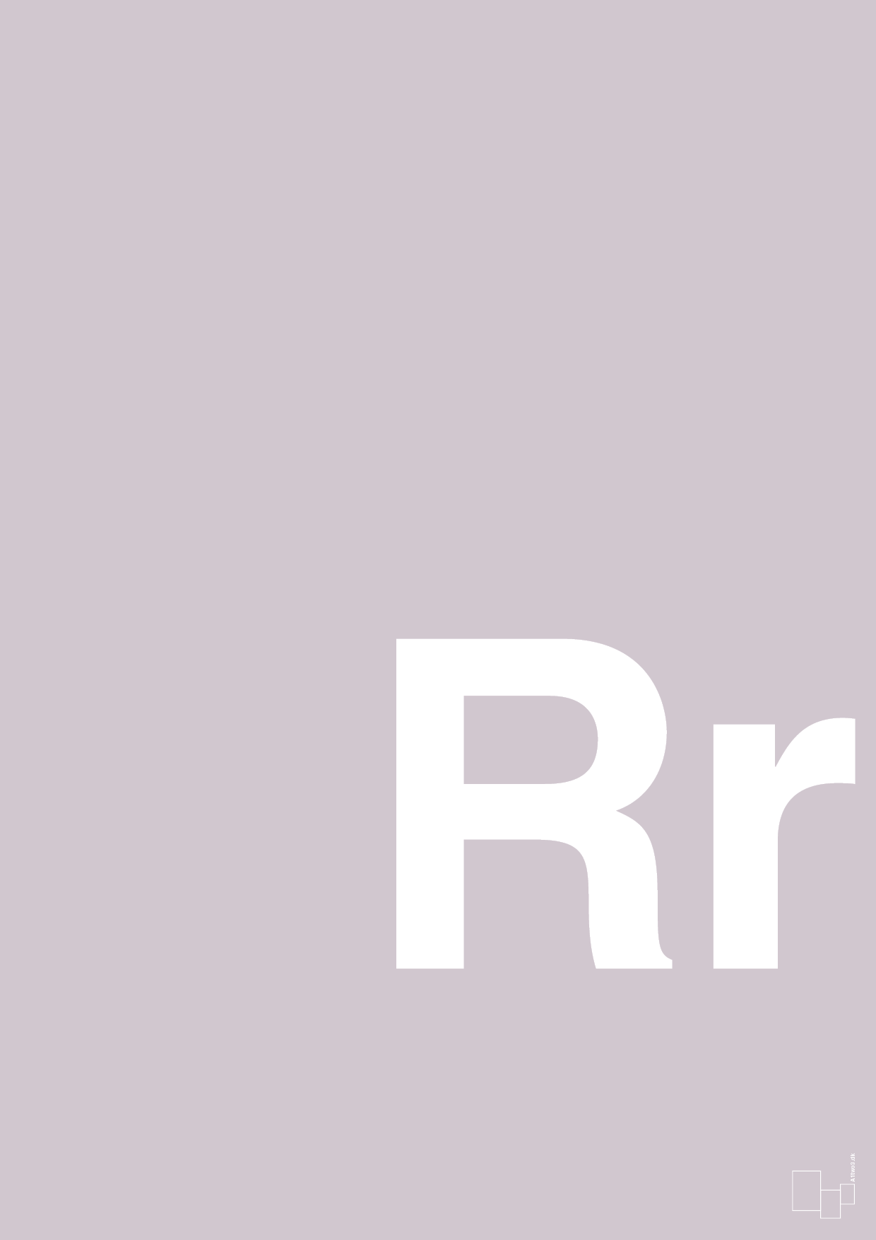 plakat: Bogstav Rr - dusty lilac-Bogstaver-A1two3