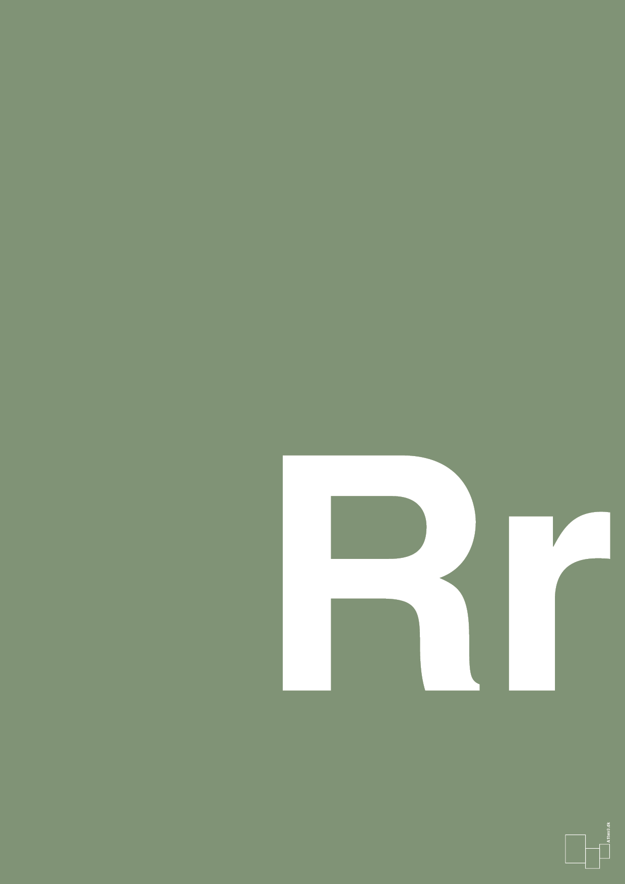 plakat: Bogstav Rr - jade-Bogstaver-A1two3