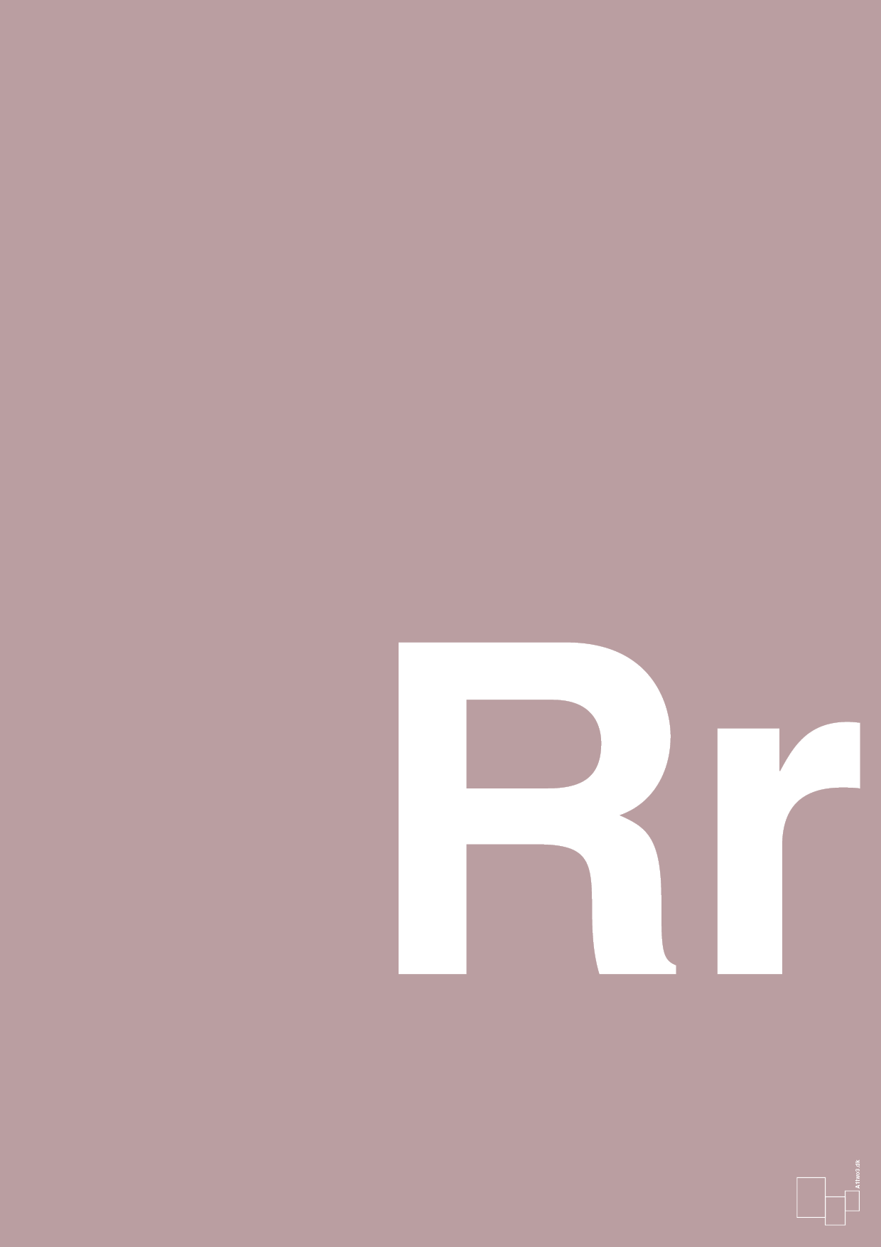 plakat: Bogstav Rr - light rose-Bogstaver-A1two3