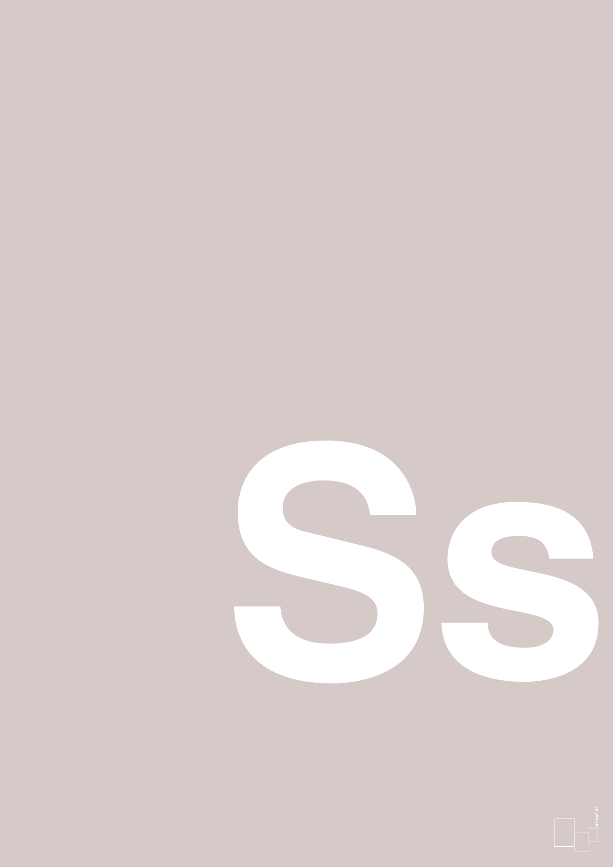 plakat: Bogstav Ss - broken beige-Bogstaver-A1two3