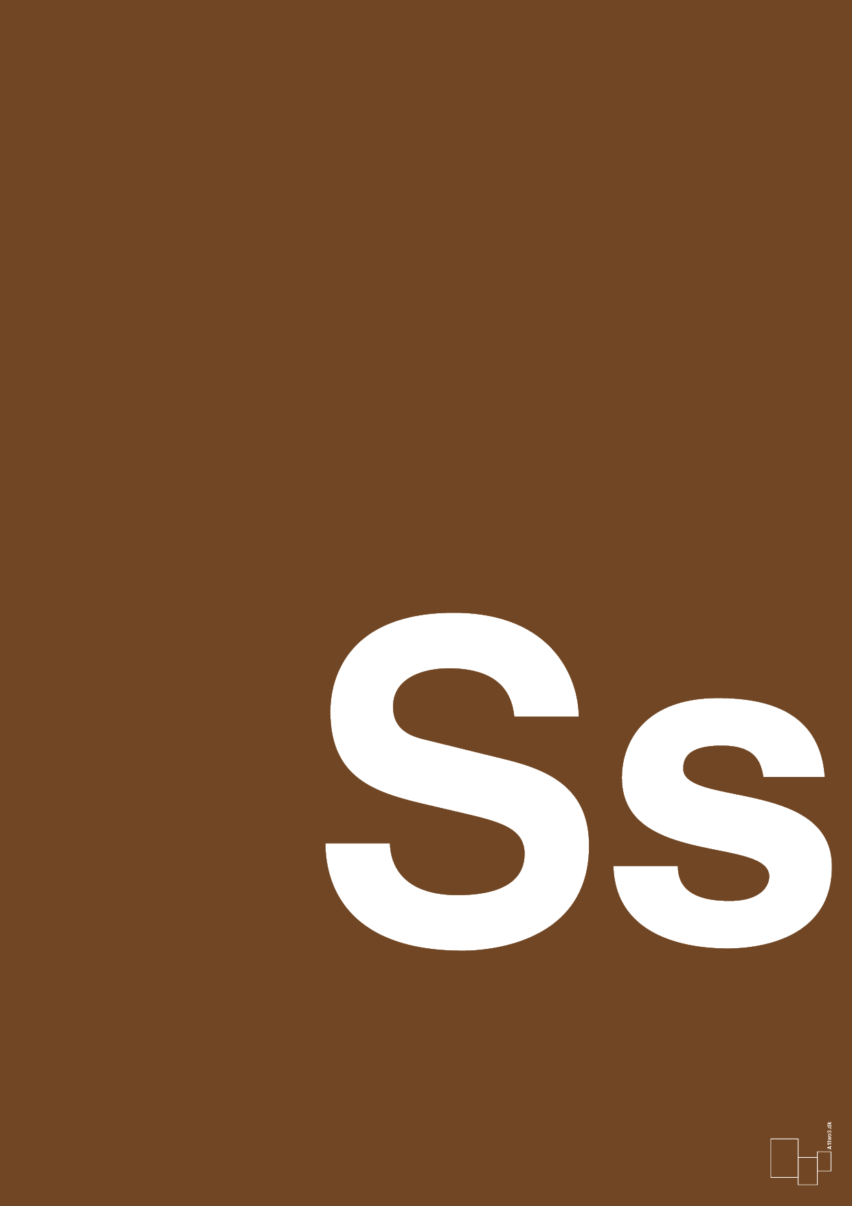 plakat: Bogstav Ss - dark brown-Bogstaver-A1two3
