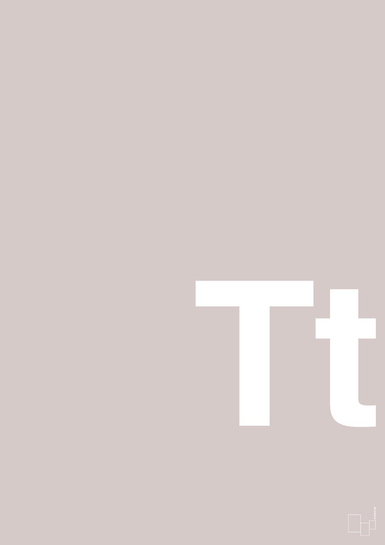plakat: Bogstav Tt - broken beige-Bogstaver-A1two3