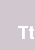 plakat: Bogstav Tt - dusty lilac-Bogstaver-A1two3