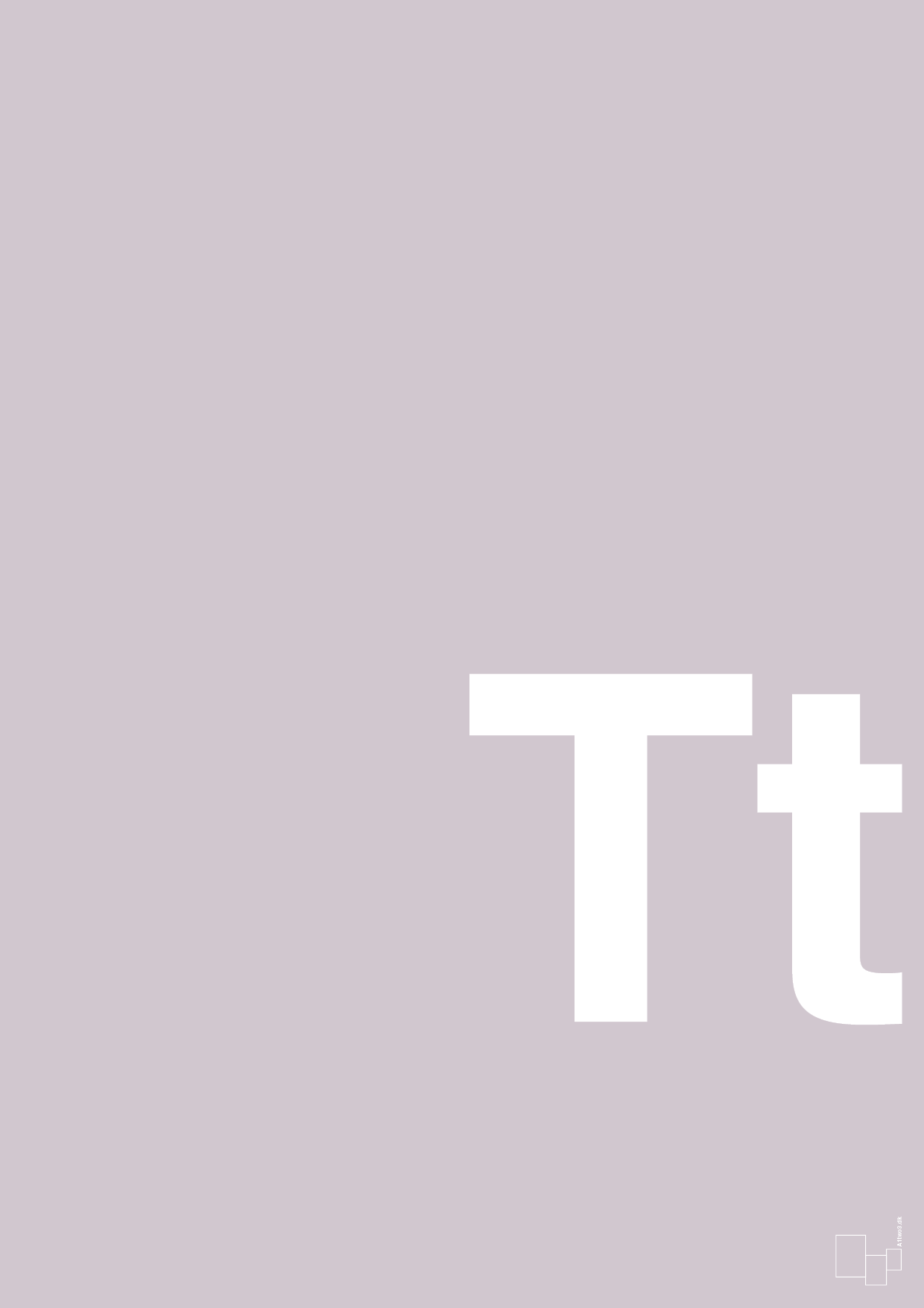 plakat: Bogstav Tt - dusty lilac-Bogstaver-A1two3
