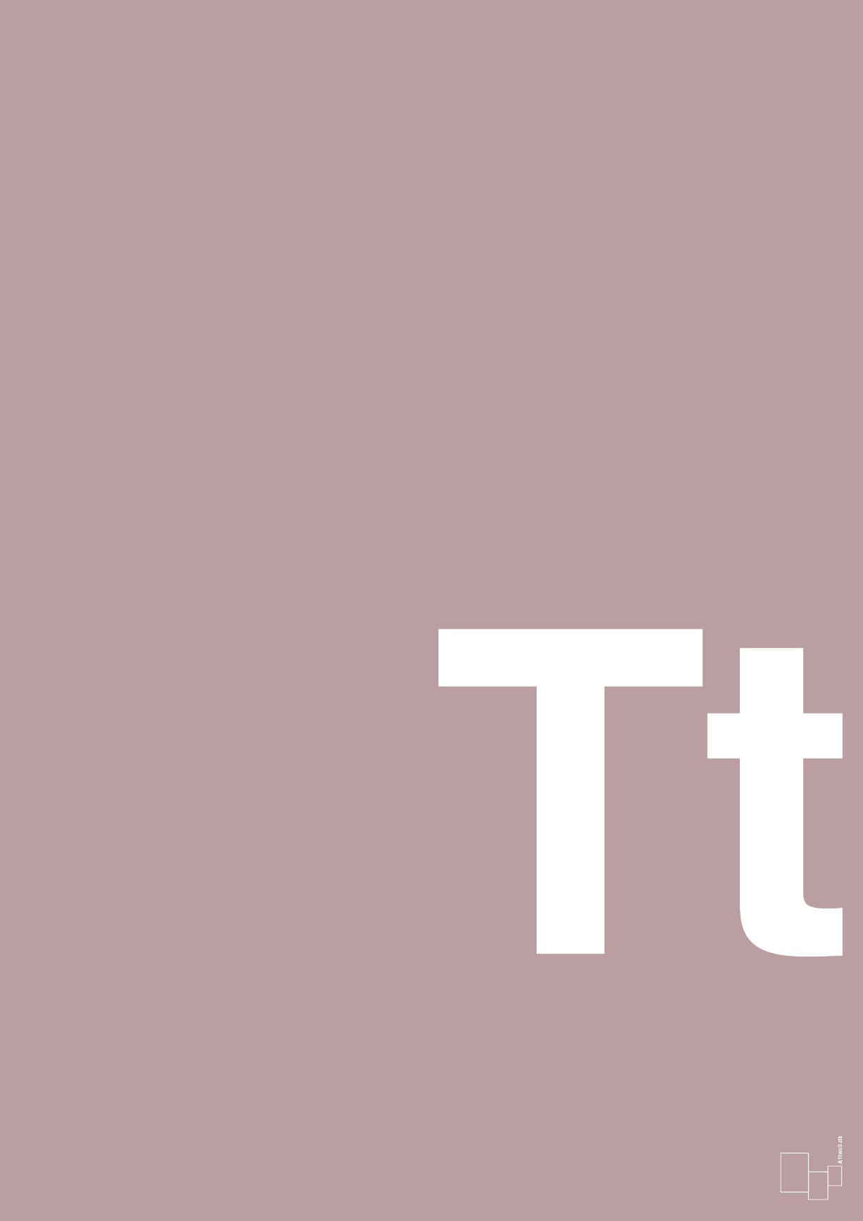 plakat: Bogstav Tt - light rose-Bogstaver-A1two3