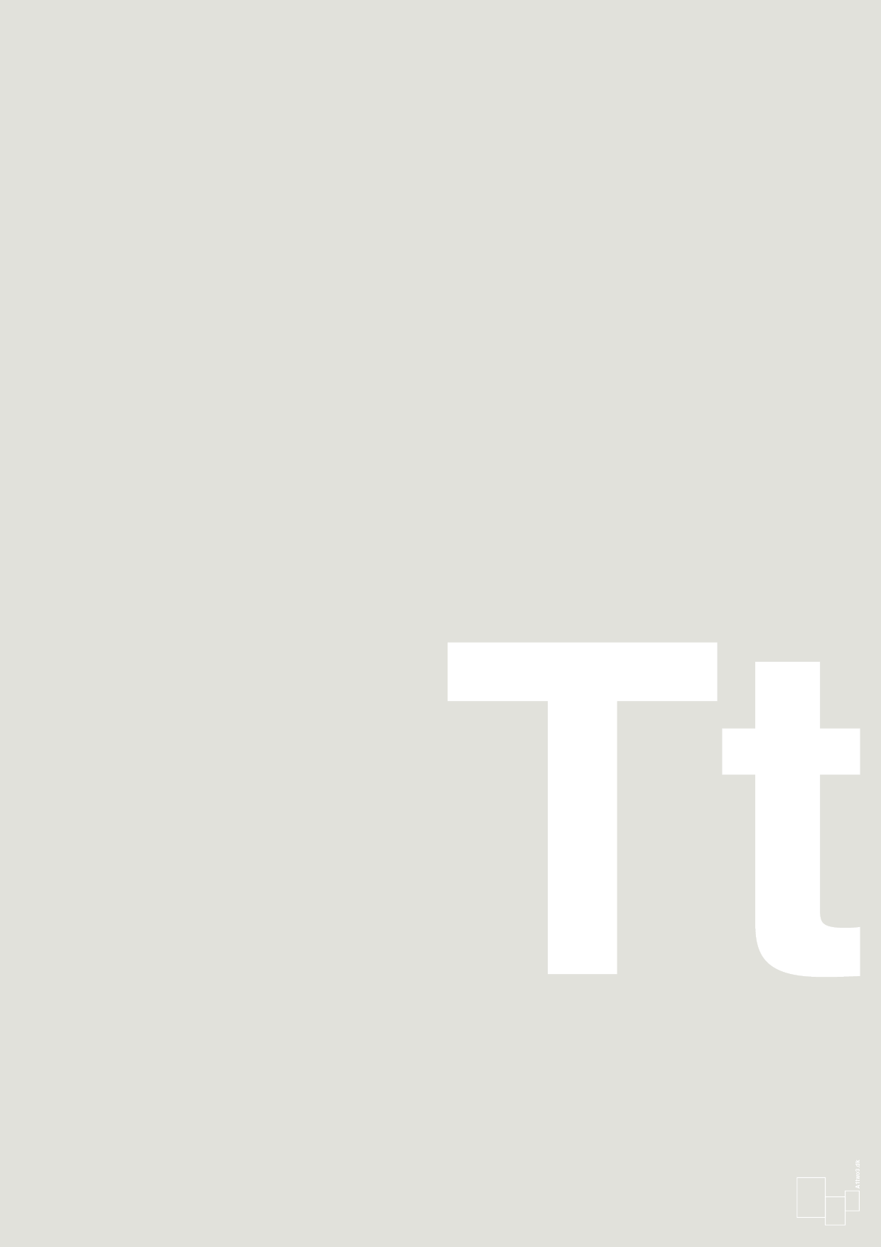 plakat: Bogstav Tt - painters white-Bogstaver-A1two3
