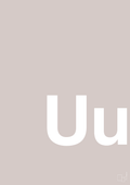 plakat: Bogstav Uu - broken beige-Bogstaver-A1two3