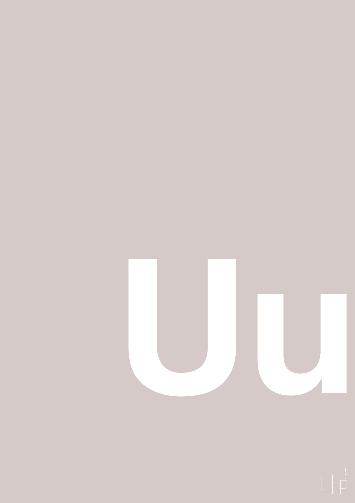 plakat: Bogstav Uu - broken beige-Bogstaver-A1two3