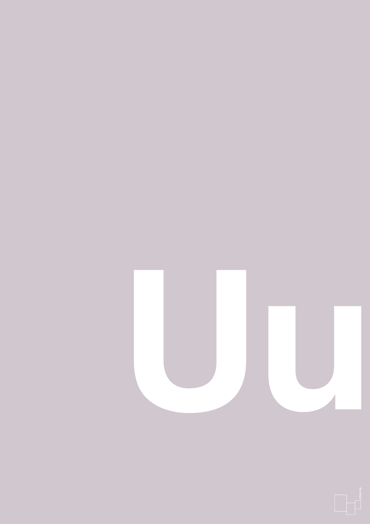 plakat: Bogstav Uu - dusty lilac-Bogstaver-A1two3