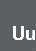 plakat: Bogstav Uu - graphic charcoal-Bogstaver-A1two3