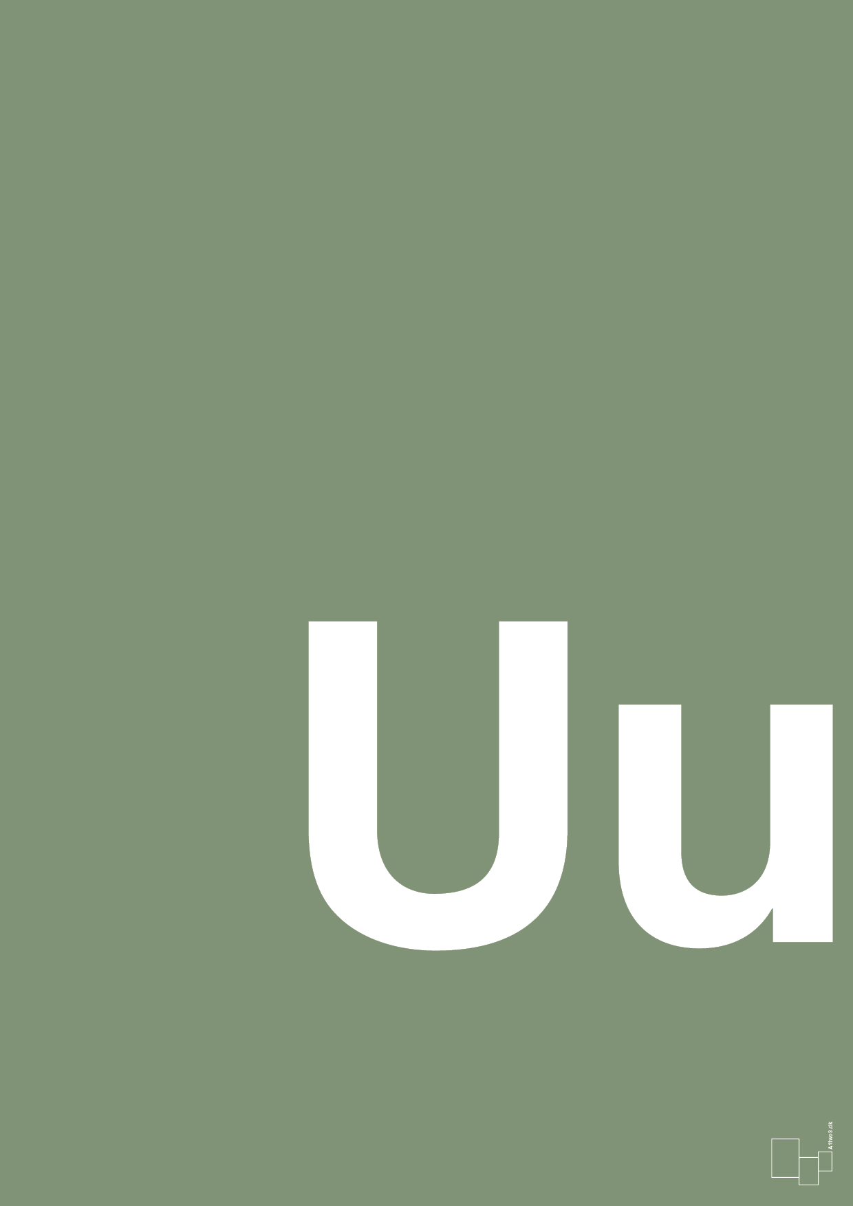 plakat: Bogstav Uu - jade-Bogstaver-A1two3