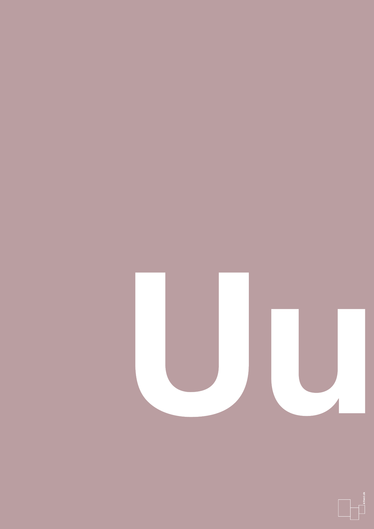 plakat: Bogstav Uu - light rose-Bogstaver-A1two3
