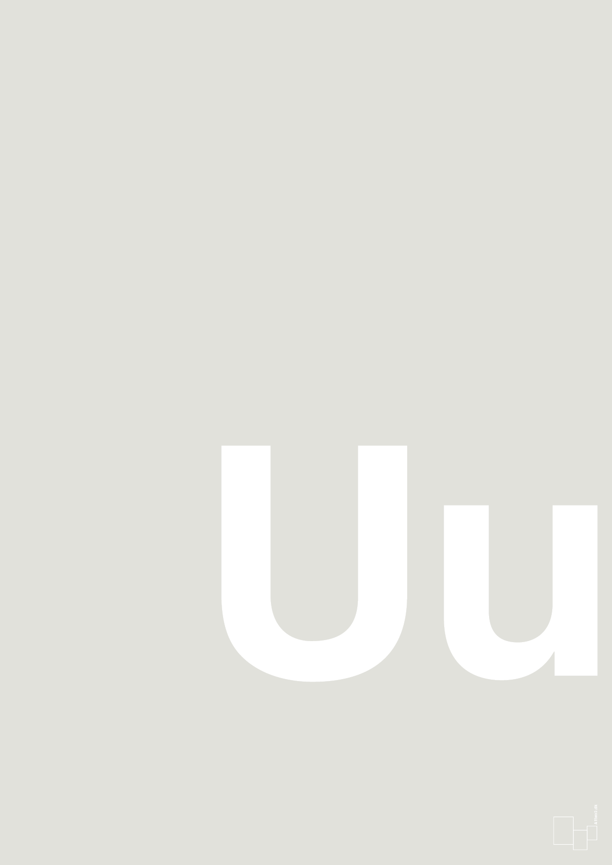 plakat: Bogstav Uu - painters white-Bogstaver-A1two3