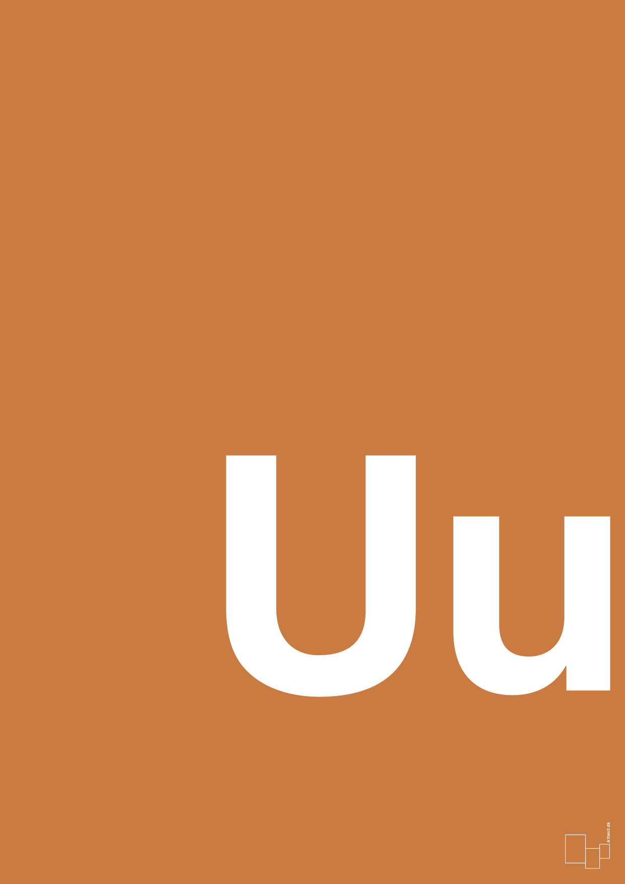 plakat: Bogstav Uu - rumba orange-Bogstaver-A1two3