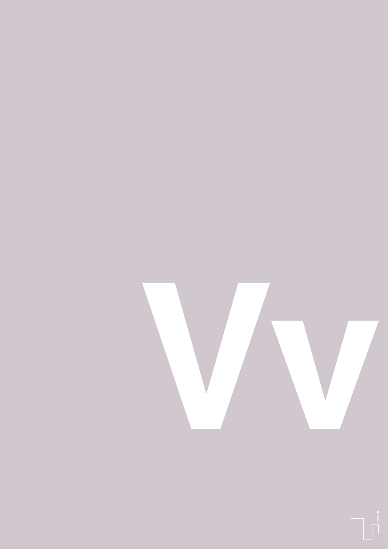 plakat: Bogstav Vv - dusty lilac-Bogstaver-A1two3
