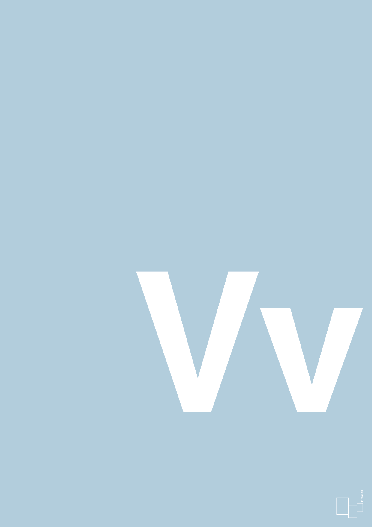 plakat: Bogstav Vv - heavenly blue-Bogstaver-A1two3