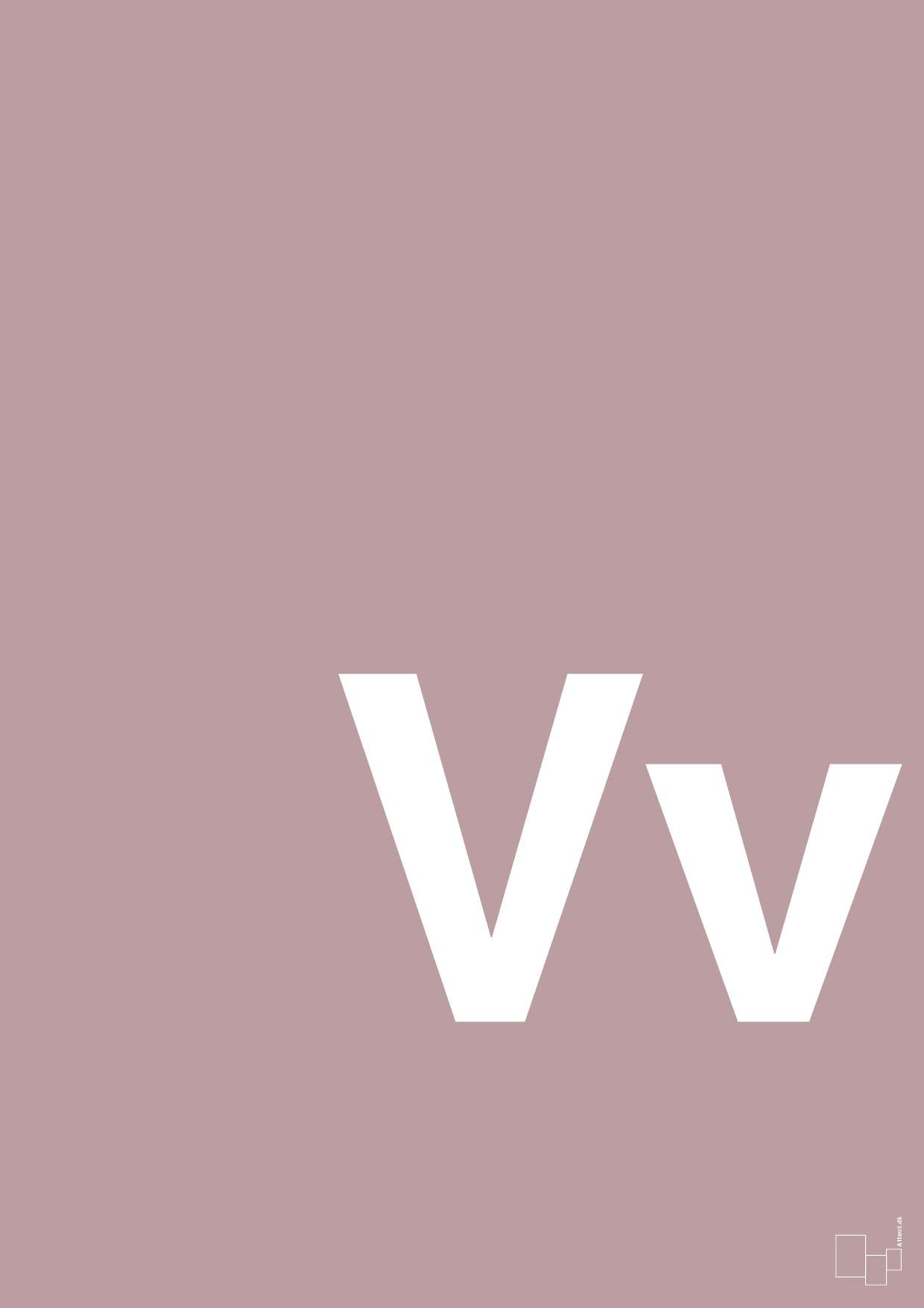 plakat: Bogstav Vv - light rose-Bogstaver-A1two3