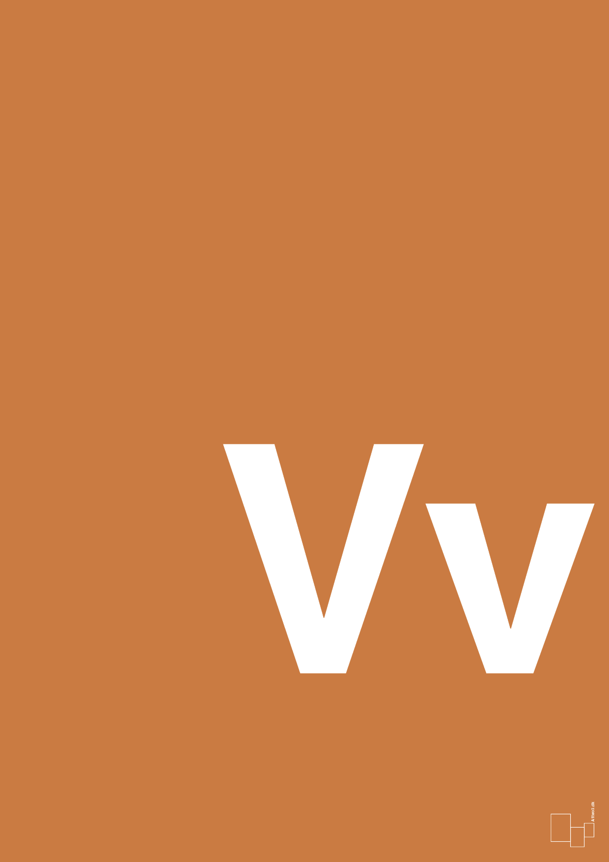 plakat: Bogstav Vv - rumba orange-Bogstaver-A1two3