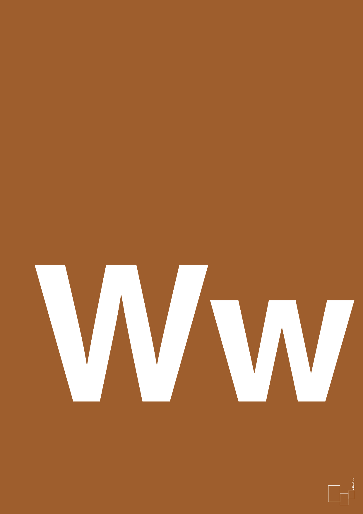 plakat: Bogstav Ww - cognac-Bogstaver-A1two3